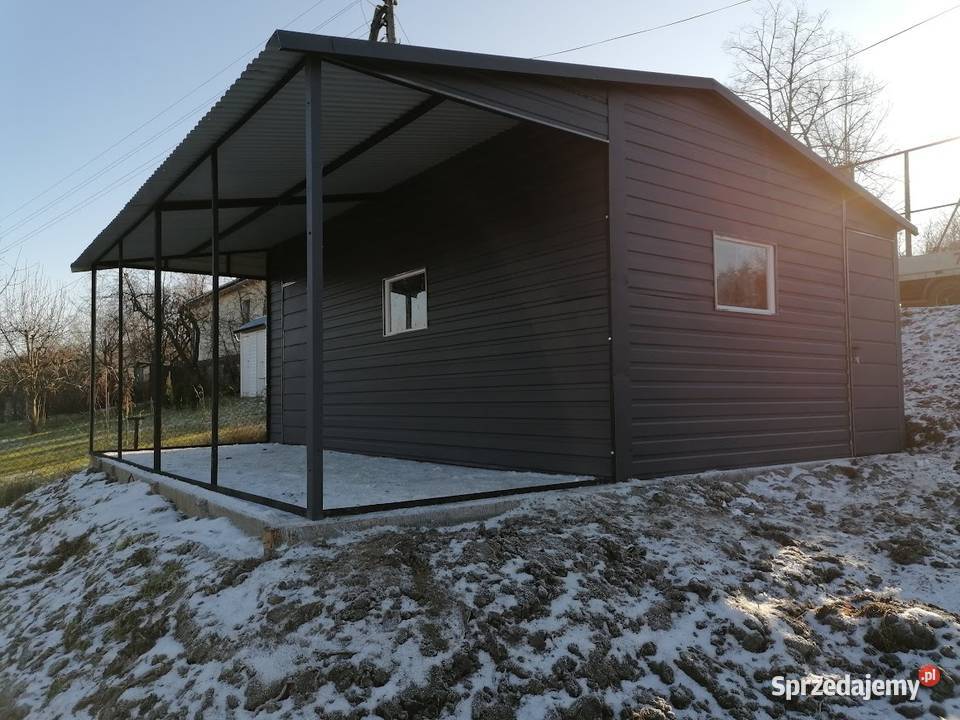 Garaż Blaszany GRAFITOWYzadaszenie okna Garaże śląskie Częstochowa sprzedam