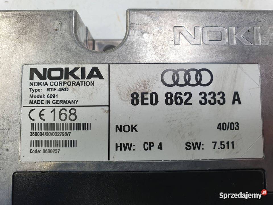MODUŁ AUDI A4 B6 8E0862333A kujawsko-pomorskie Lipno