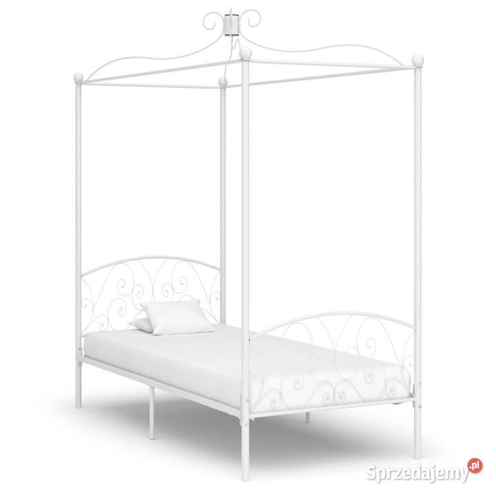 vidaXL Rama łóżka z baldachimem, biała, metalowa 284469
