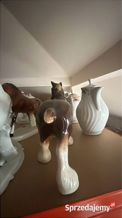 Figurka Koń porcelanowy pociągowy Gdańsk