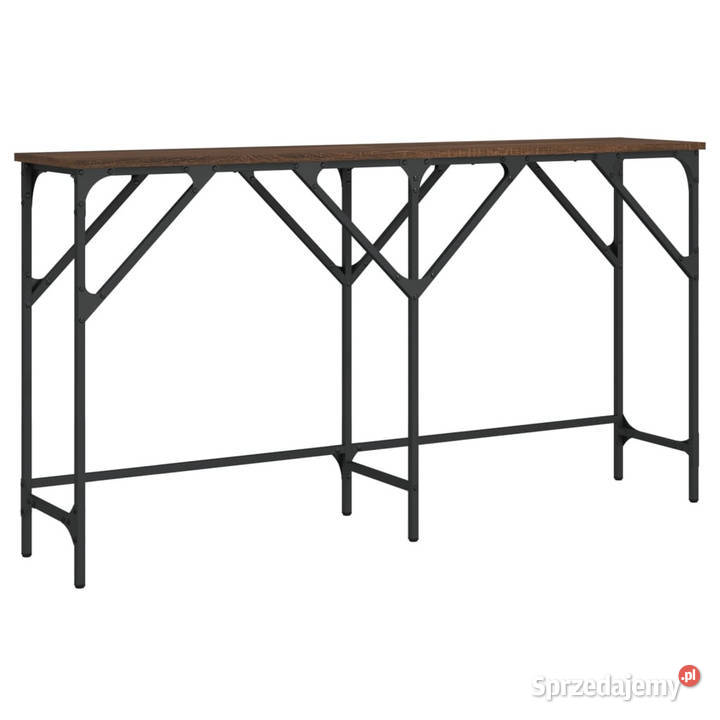 Stolik konsolowy brązowy dąb 140x29x75 WM837761 Warszawa sprzedam