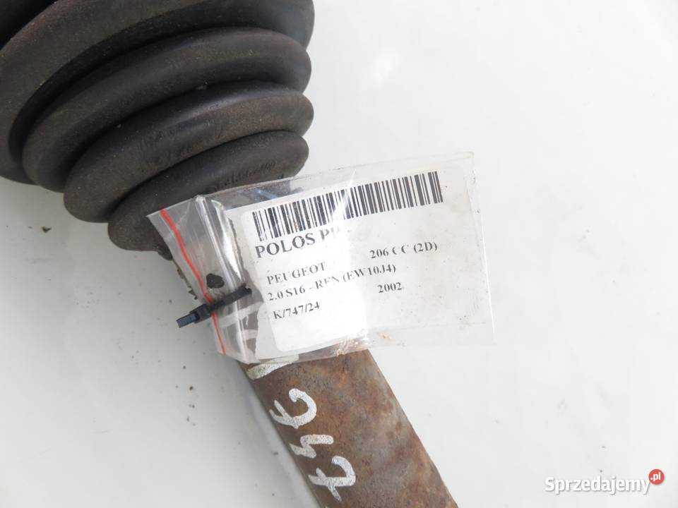 PÓŁOŚ PRAWA PRZEDNIA PEUGEOT 206 20 S16