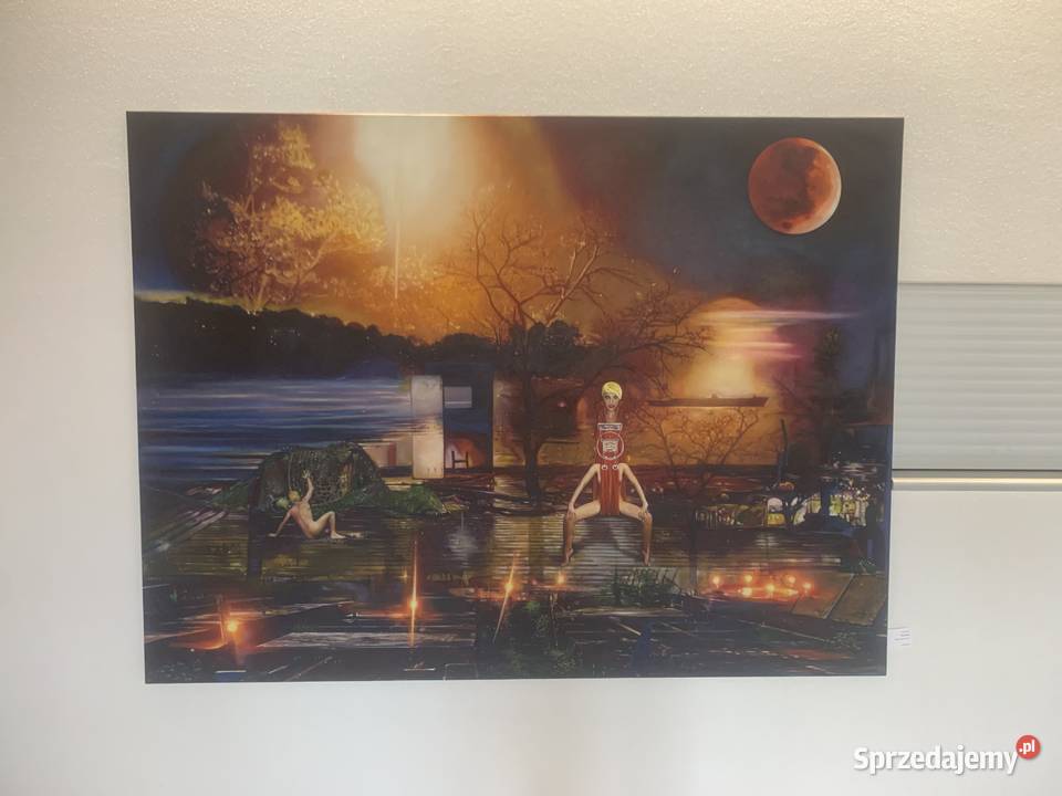 Nocturne duży obraz olejny ręcznie malowany o Kalety