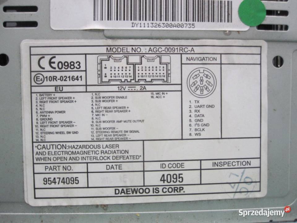 CHEVROLET CAPTIVA I LIFT 12r radio CD 95474095 osobowe świętokrzyskie