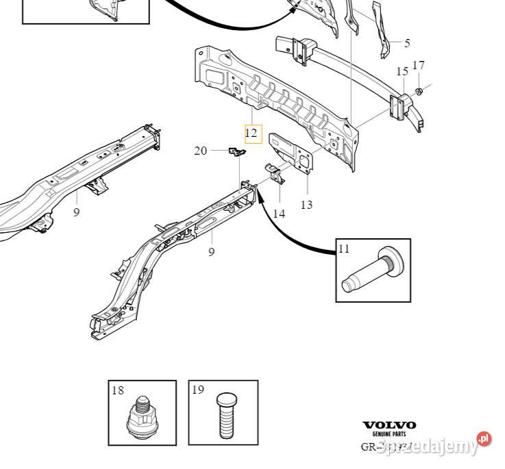 VOLVO XC90 II pas tylny sciana wzmocnienie tyl Bielany Wrocławskie