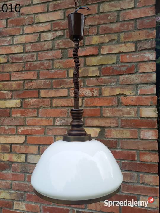 Żyrandol szklany metalowy holenderski z