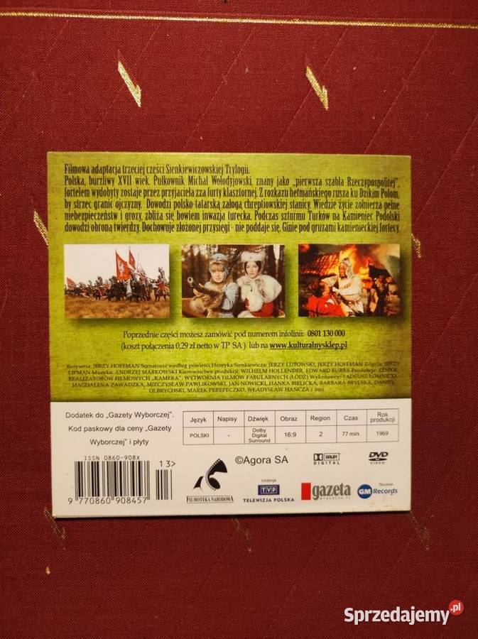 1969 Pan Wołodyjowski film dvd trylogia Kielce