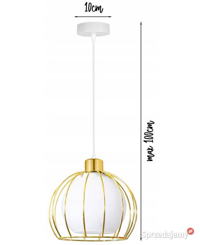 LAMPA WISZĄCA SUFITOWA ŻYRANDOL ZŁOTA SZKLANA