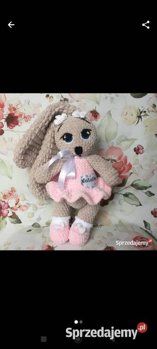 Króliczek przytulanka na szydełku miękka Ruda Śląska