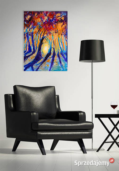NIEBIESKIE DĘBY obraz na płótnie 40x30 artystki śląskie Katowice