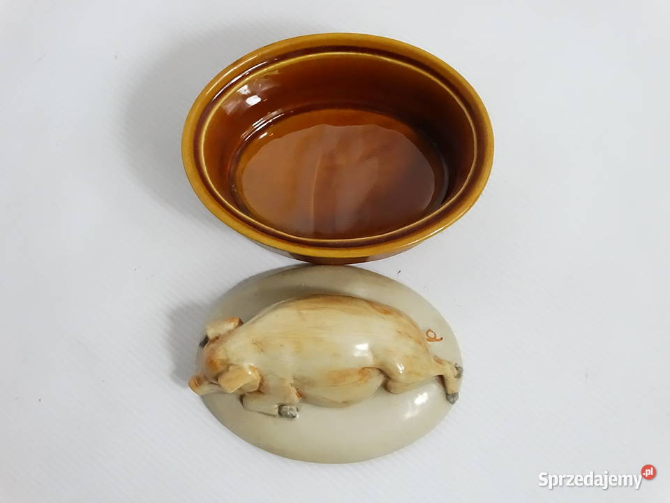 Stylowe ceramiczne puzderko pojemnik z pokrywką Pojemniki na żywność Biłgoraj