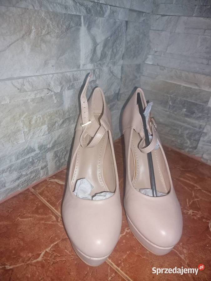 Obcasy pudrowy róż r39 Czółenka Solec nad Wisłą sprzedam