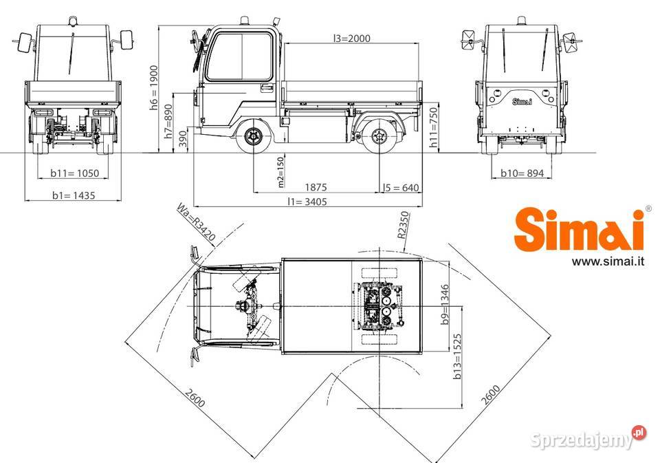 Elektryczny wózek platformowy SIMAI udźwig 2000 Rybnik