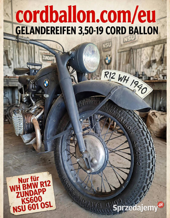 Opona GELANDE 35019 CORD BALLON BMW R12 ZUNDAPP Milanówek sprzedam