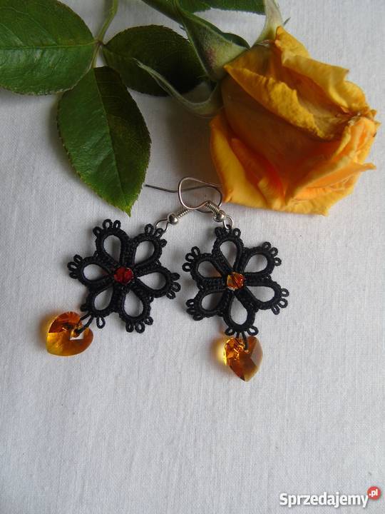 Kolczyki Frywolitkowe małopolskie Wiśniowa