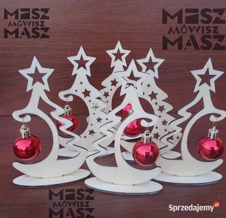 Choinka z czerwoną bombką 15 reklama drobiazg Racot