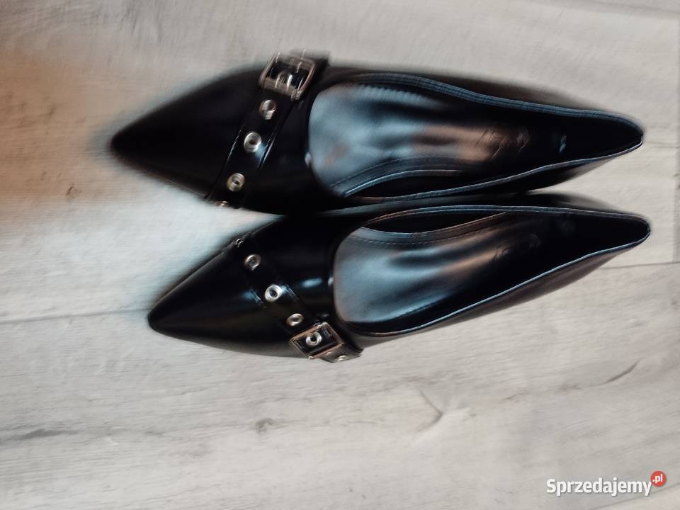 41 Czarne zdobione baleriny wieczorowe NOWE Kraków