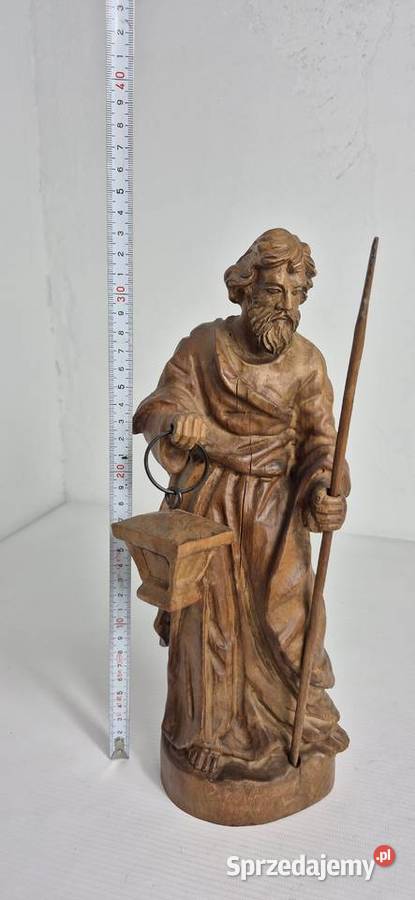 Stara rzeźba drewniana Św Józef z lampionem i Biłgoraj