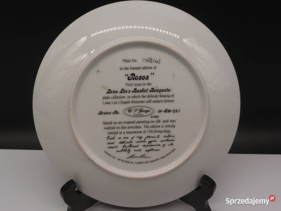 Porcelanowy Talerz Kolekcjonerski Roses Lena Liu Raszków sprzedam