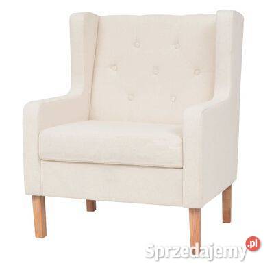 vidaXL Fotel kremowy tkaninaSKU245449 mazowieckie Warszawa