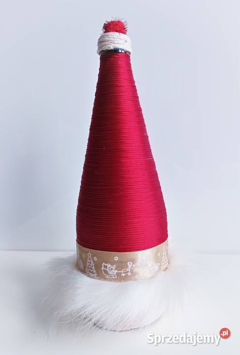 Butelka ręcznie zdobiona Boże Narodzenie Santa Katowice