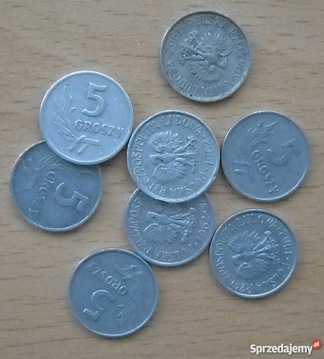 POLSKA5 GROSZY1962 rALbz OSIEM SZTUK Legionowo