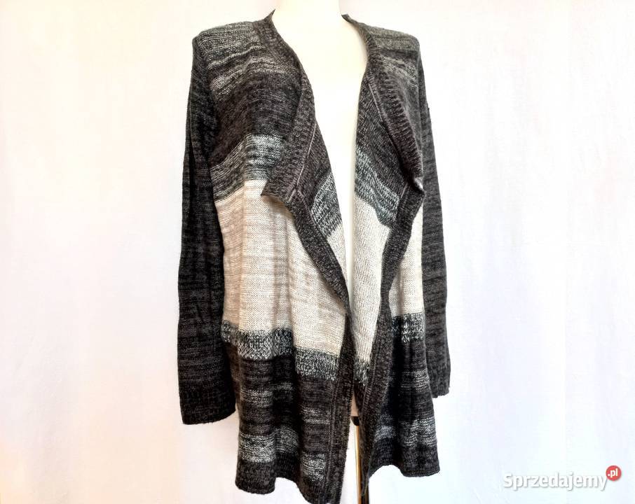 Kardigan damski Sweter r 3840 Paski NOWY czarny Białystok