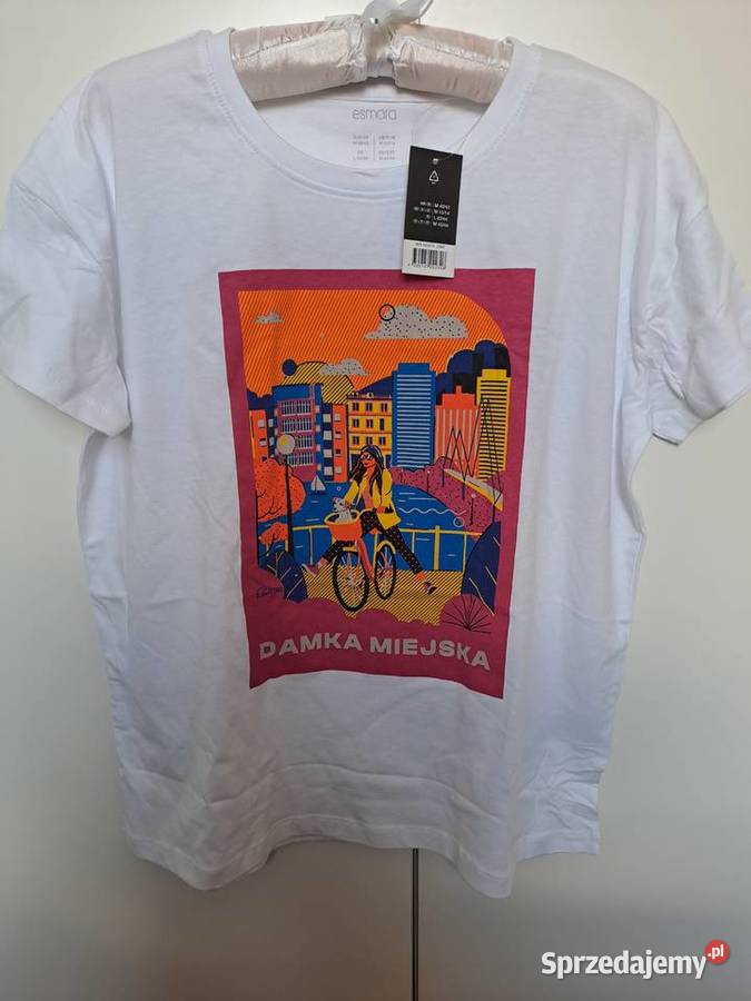Lidl Esmara Tshirt Koszulka Damska Damka Miejska biały Warszawa