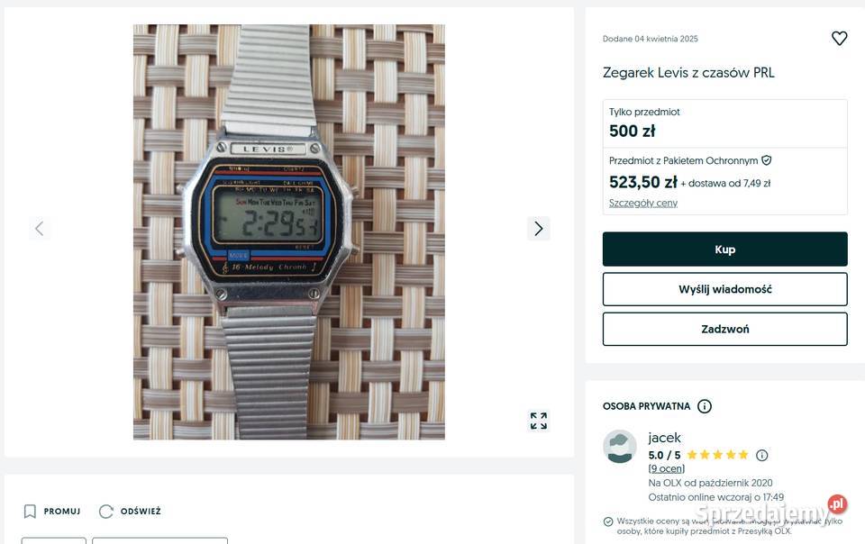 Przepiękny Zegarek Kultowej Marki Levis Strauss Damskie śląskie Poraj