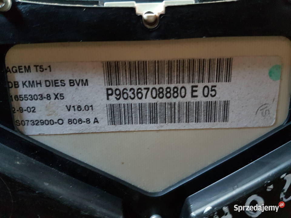 PEUGEOT 307 20 HDI LICZNIK ZEGAR P9636708880E Turek sprzedam