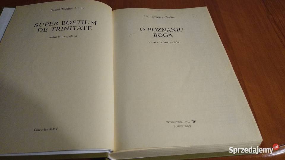 O poznaniu Boga wydanie łacińskopolskie  Św ISBN 8372216738 Gdańsk