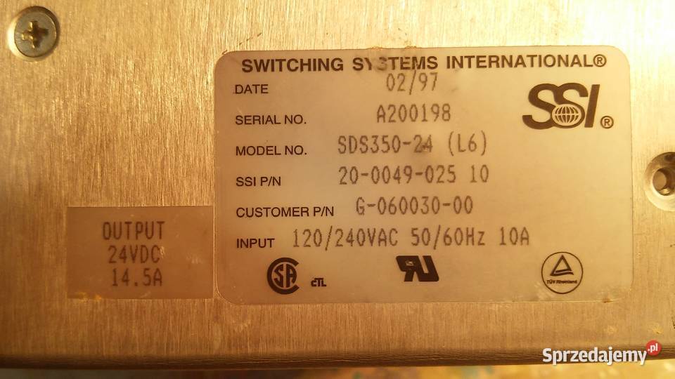 Zasilacz impulsowy SSI 24V 145A