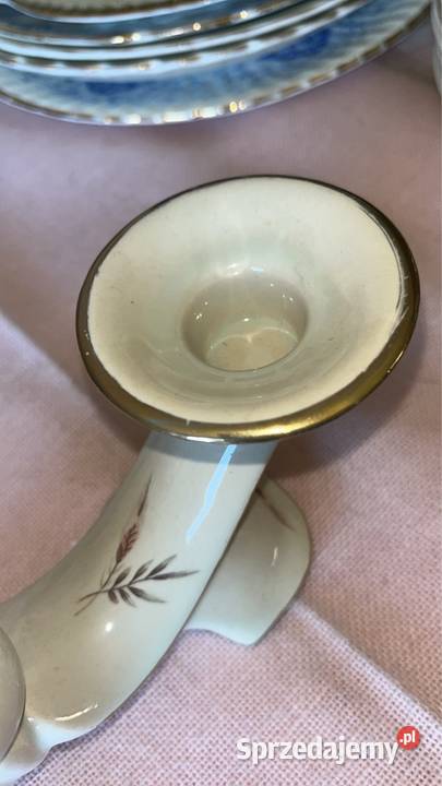 Świecznik na 2 świece Porcelana w kolorze ecru Gdańsk