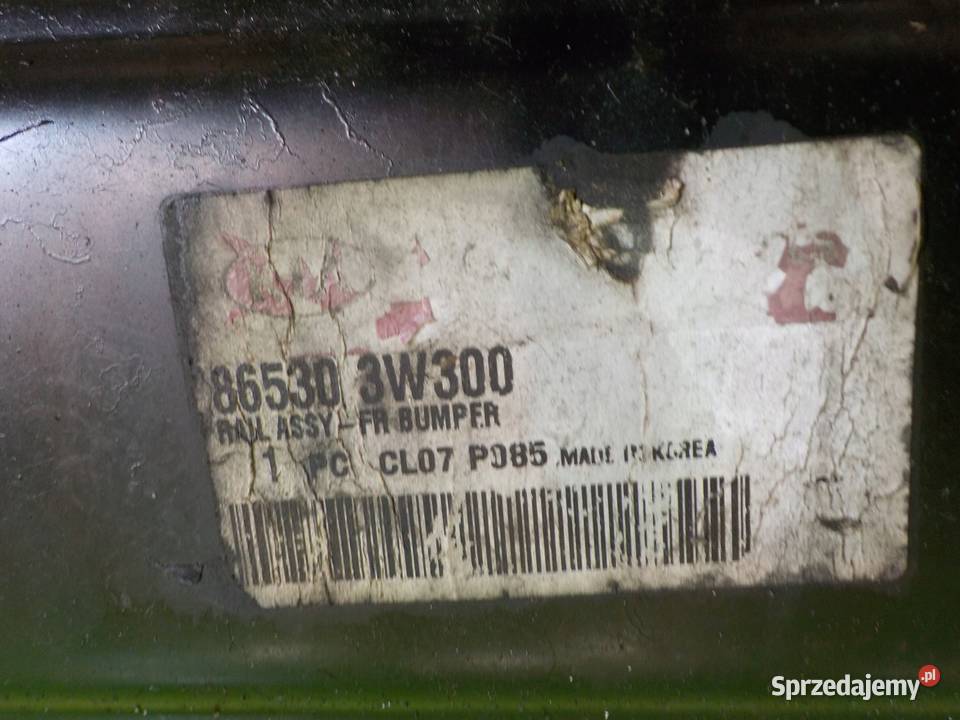 KIA SPORTAGE III 17 CRDI 11r 5D belka zderzaka mazowieckie Suków