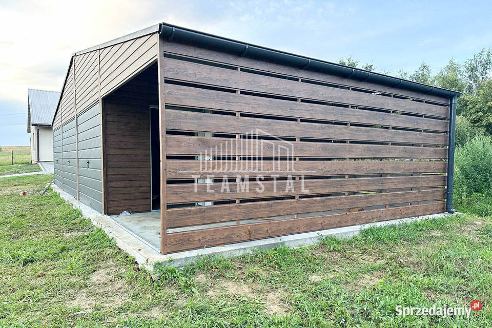 GARAŻ BLASZANY 9m x 5m Wiata 3m 2x drzwi 3 Bramy Sprzedaż zachodniopomorskie Nowogard