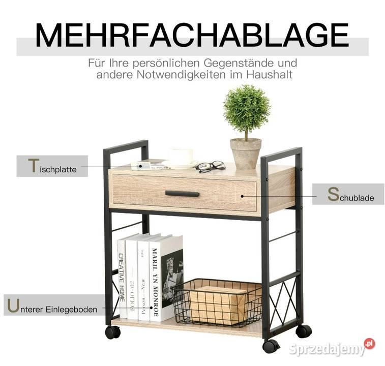 Stolik do serwowania z szufladą w stylu