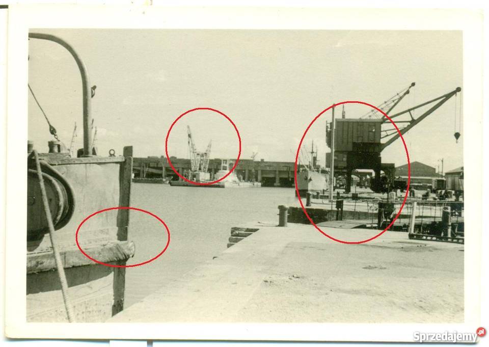 Stara fotografia stocznia statek barka port Ostrów Wielkopolski