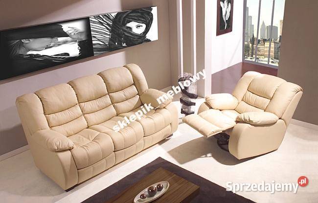 Nowy Komplet REGAN Skóra Naturalna 30 MEBLE PYKA Olesno