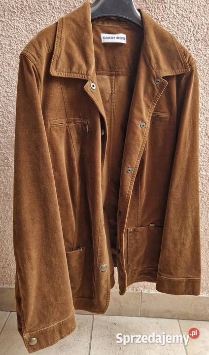 Kurtka żakiet Gary Weber brązowy welur sztruks