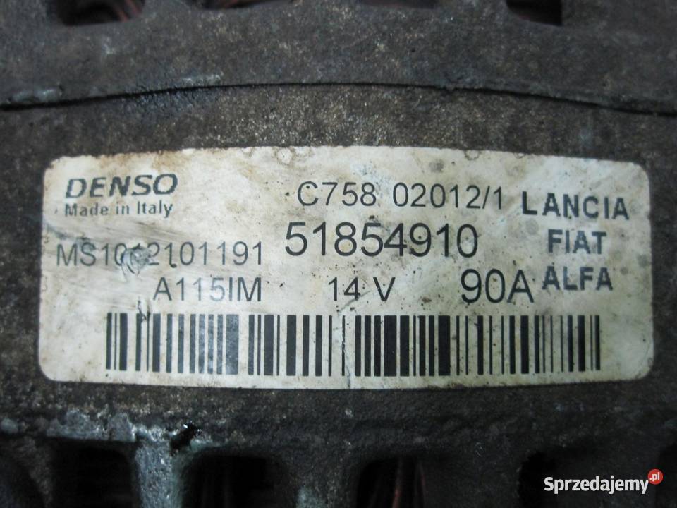 Fiat COMBO 13 CDTI 13r 90 A13FD alternator osobowe Układ elektryczny, zapłon