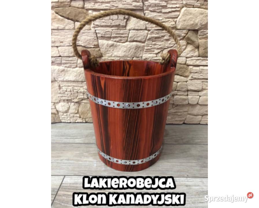 Wiaderko drewniane ozdobne postarzane KOLORY Kraków