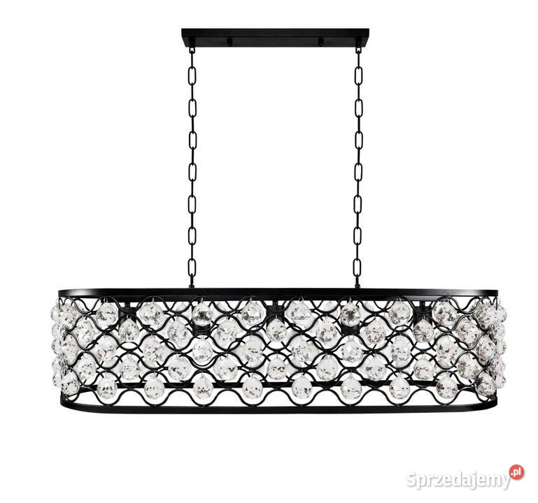 Nowoczesny żyrandol kryształowy czarny black Ogrodzieniec sprzedam