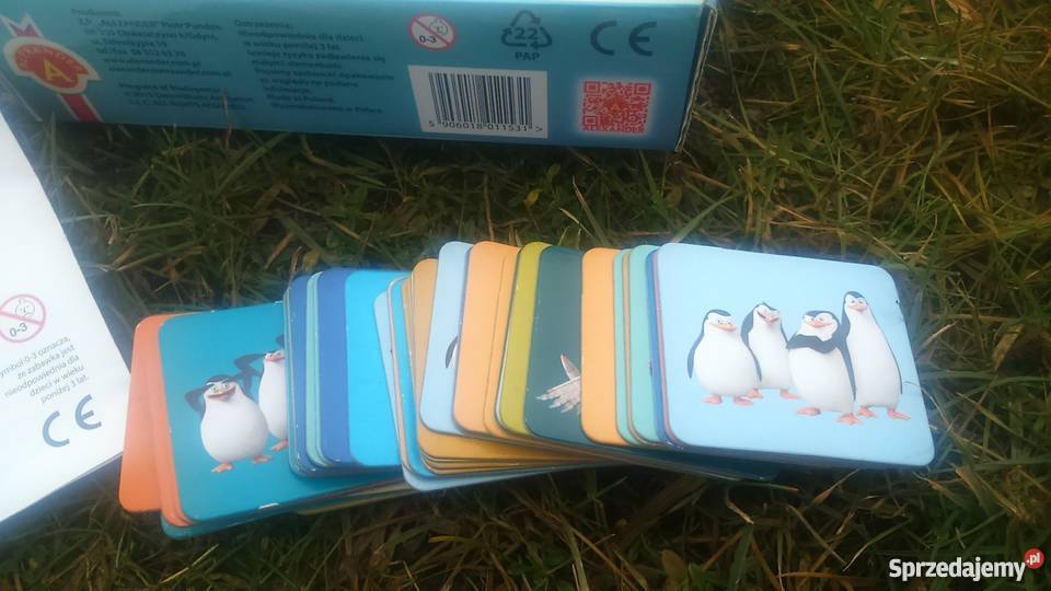 Gra edukacyjna pamięciowa karty pingwiny z Tuszkowo