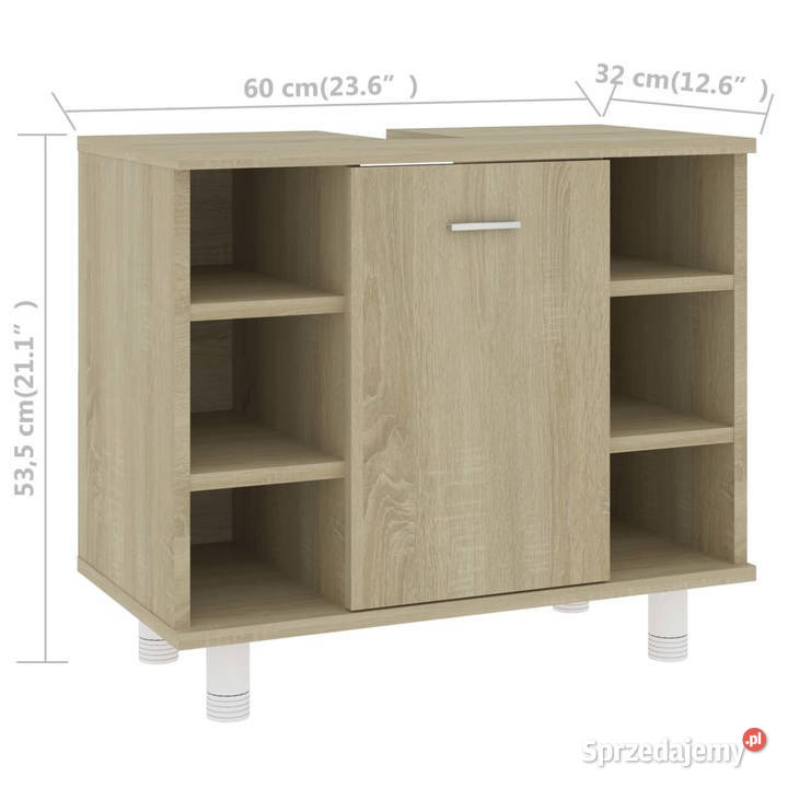 Szafka łazienkowa kolor dębu sonoma 60x32x535 Warszawa
