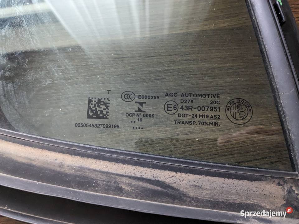 Szyba trójkąt drzwi tylna PRAWA Alfa Giulia Wrocław