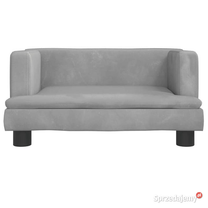 Sofa dzieci jasnoszara 60x40x30 aksamit Meble Warszawa