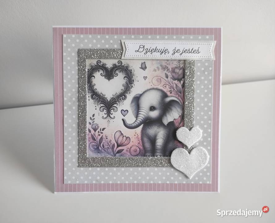 Kartka ręcznie robiona na urodziny Walentynki