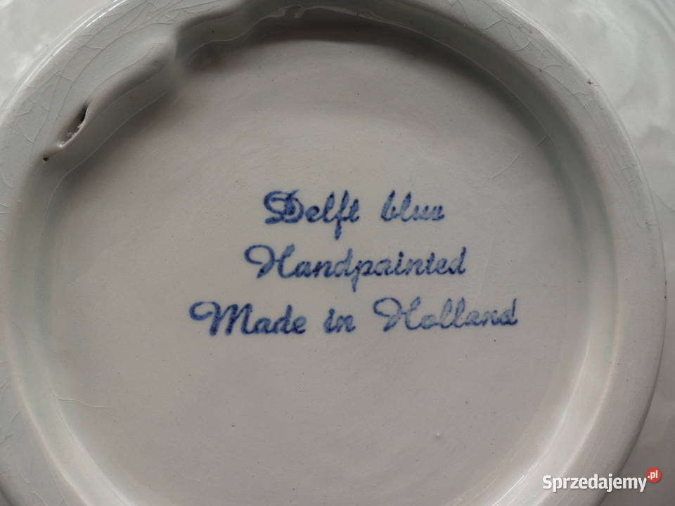 Duża holenderska popielniczka Delft Blue wielkopolskie Raszków