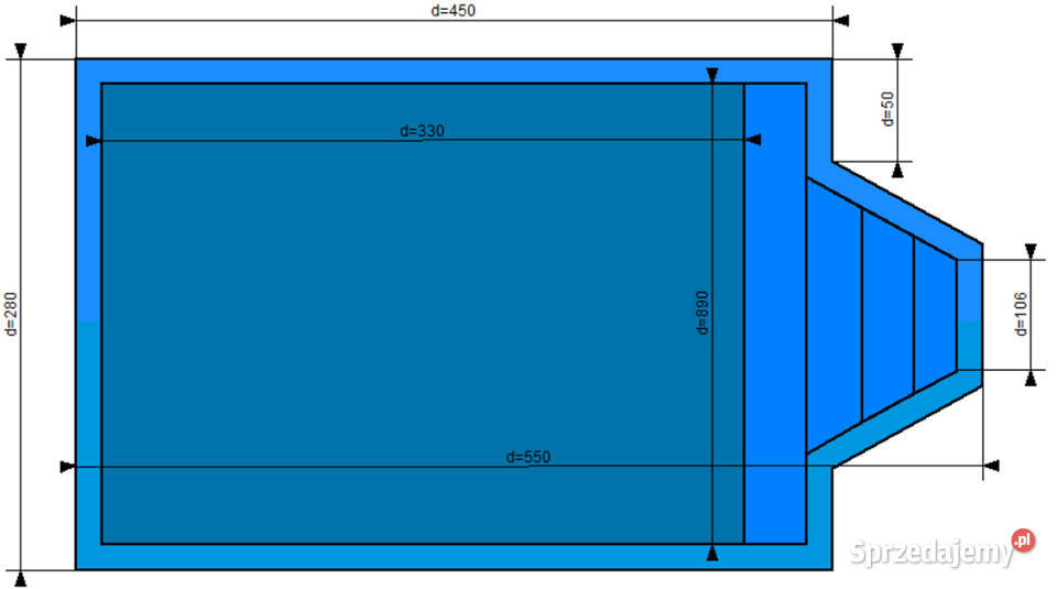 BASEN OGRODOWY POLIESTROWY CARIBIC 55m x 28m Strzelin sprzedam