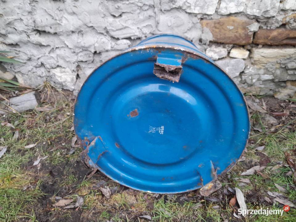 Duży stalowy stary gar garnek kociołek zabytek Dąbrowa Górnicza